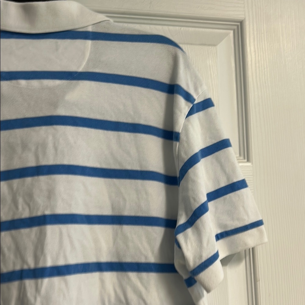 Chaps White Polo with Blue Stripes - Picture 11 of 12